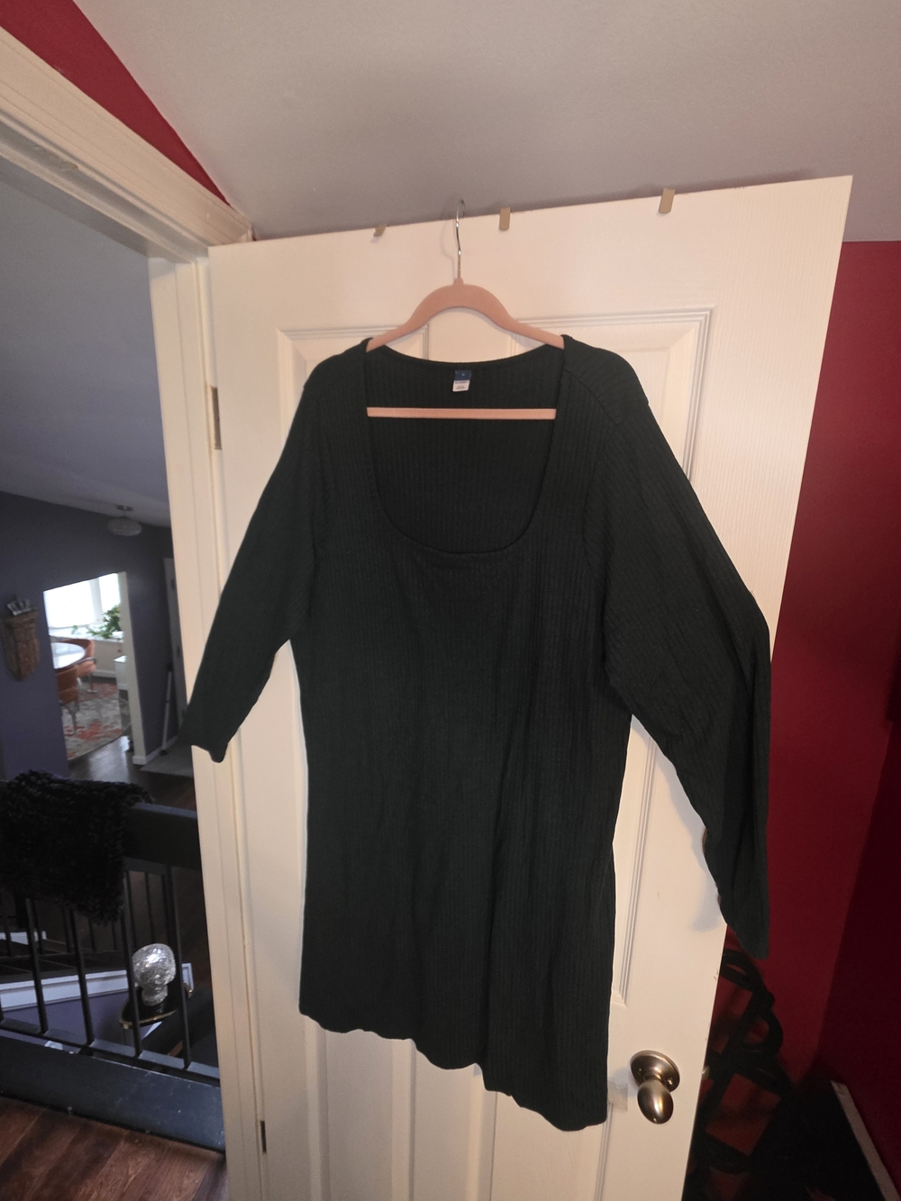 Old Navy Dark Green Scoop Neck Ribbed Sweater